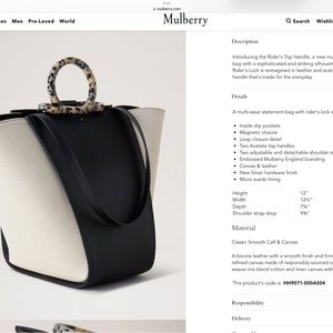 Mulberry Rider’s Top Handle Bag